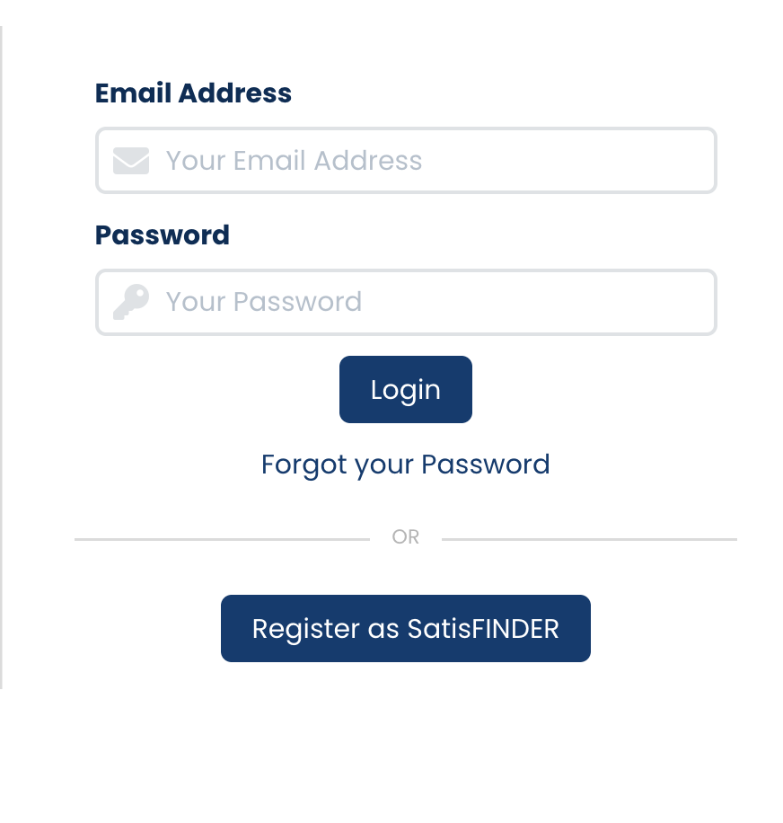 Sign-in screen with Email Address, Password, Login and Forgot your Password